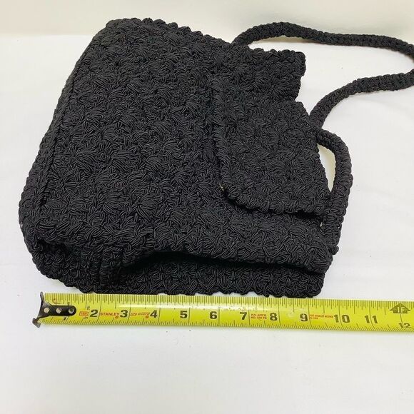 RODANA BLACK WEAVE BAG - Picture 5 of 7